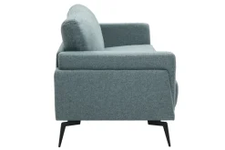 Miliboo Canapé Design|Voir Tous Les Canapés-Canapé design 3 places en tissu vert de gris et métal noir MOSCO