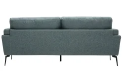 Miliboo Canapé Design|Voir Tous Les Canapés-Canapé design 3 places en tissu vert de gris et métal noir MOSCO