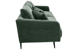 Miliboo Canapé Design|Voir Tous Les Canapés-Canapé design 3 places en tissu vert kaki et métal noir JERRY