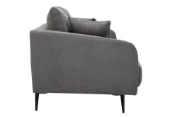 Miliboo Canapé Design|Voir Tous Les Canapés-Canapé design 3 places en tissu effet velours gris et métal noir JERRY