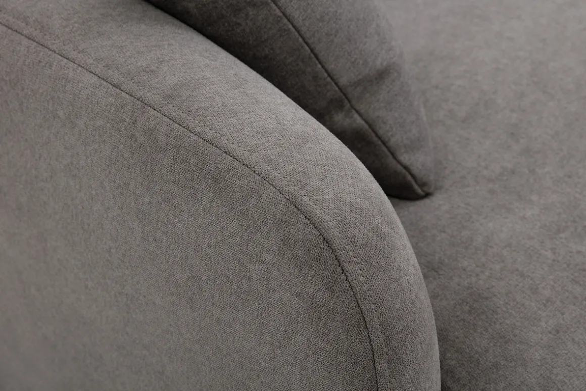 Miliboo Canapé Design|Voir Tous Les Canapés-Canapé design 3 places en tissu effet velours gris et métal noir JERRY