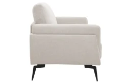 Miliboo Canapé Design|Voir Tous Les Canapés-Canapé design 2 places en tissu effet velours texturé beige et métal noir MOSCO