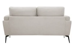 Miliboo Canapé Design|Voir Tous Les Canapés-Canapé design 2 places en tissu effet velours texturé beige et métal noir MOSCO