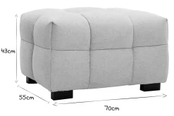 Miliboo Canapé Design|Voir Tous Les Canapés-Canapé design 3 places et repose-pieds en tissu effet velours texturé beige CORTO