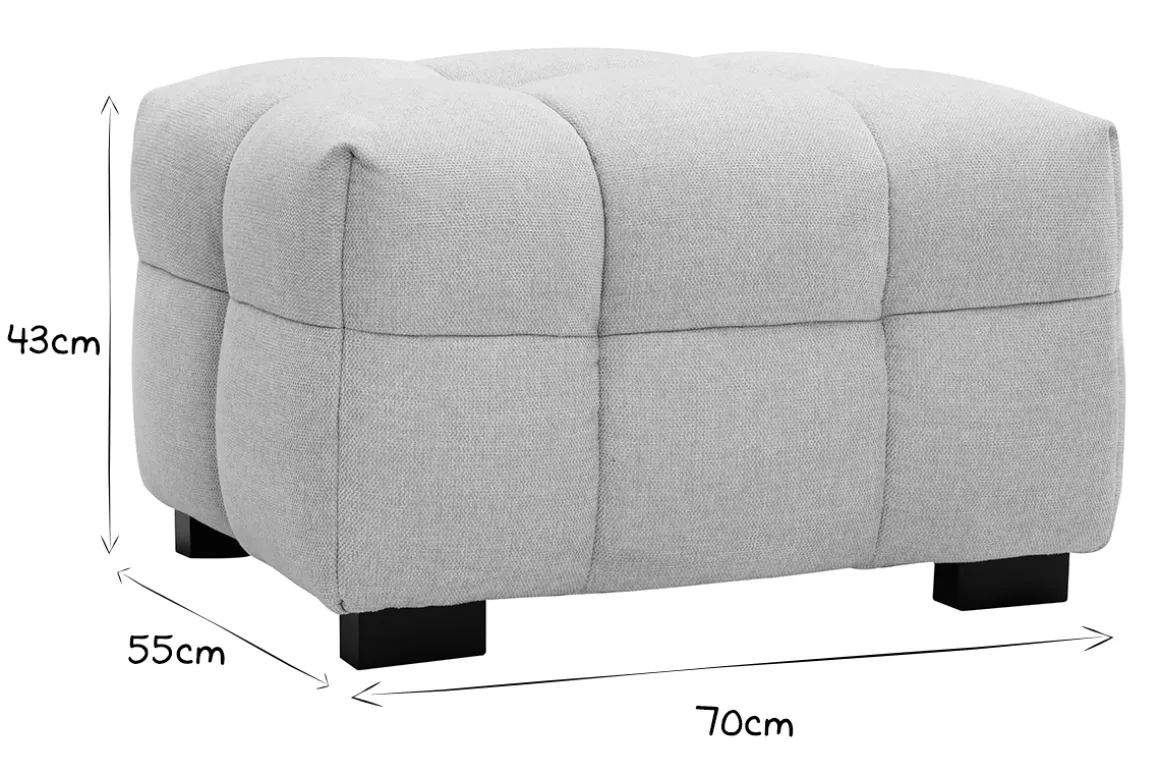 Miliboo Canapé Design|Voir Tous Les Canapés-Canapé design 3 places et repose-pieds en tissu effet velours texturé beige CORTO