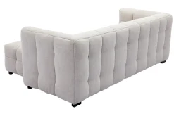 Miliboo Canapé Design|Voir Tous Les Canapés-Canapé design 3 places et repose-pieds en tissu effet velours texturé beige CORTO