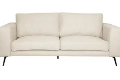 Miliboo Canapé Design|Voir Tous Les Canapés-Canapé design 4 places L210cm en tissu beige et métal noir OSMANN