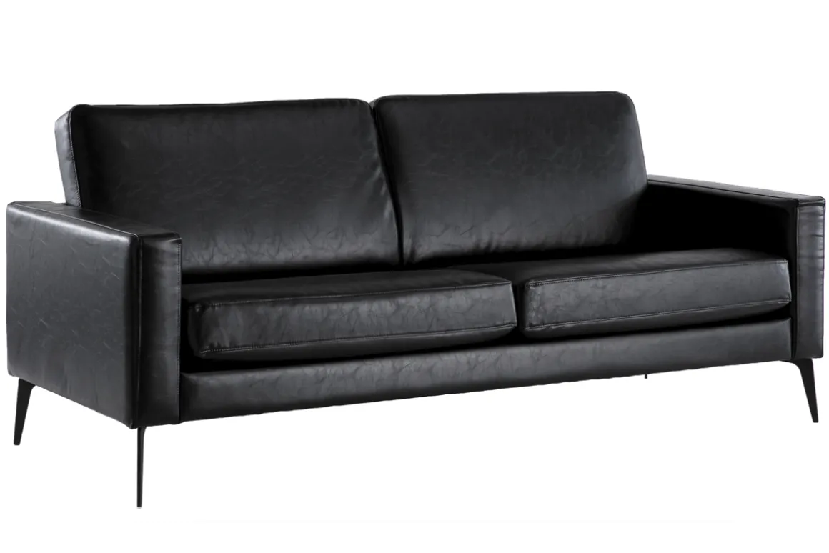Miliboo Canapé Design|Voir Tous Les Canapés-Canapé design 3 places noir RICCI