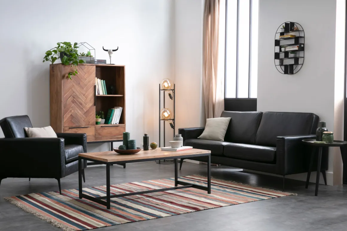 Miliboo Canapé Design|Voir Tous Les Canapés-Canapé design 3 places noir RICCI