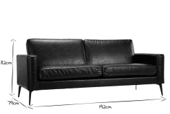 Miliboo Canapé Design|Voir Tous Les Canapés-Canapé design 3 places noir RICCI