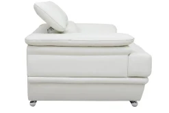 Miliboo Canapé Cuir|Voir Tous Les Canapés-Canapé design avec têtières ajustables 2 places cuir blanc et acier chromé EWING