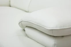 Miliboo Canapé Cuir|Voir Tous Les Canapés-Canapé design avec têtières ajustables 2 places cuir blanc et acier chromé EWING