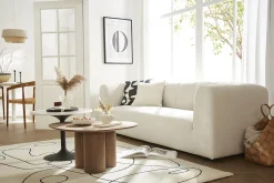 Miliboo Canapé Design|Voir Tous Les Canapés-Canapé design en tissu effet velours beige 3-4 places OLIVEIRO