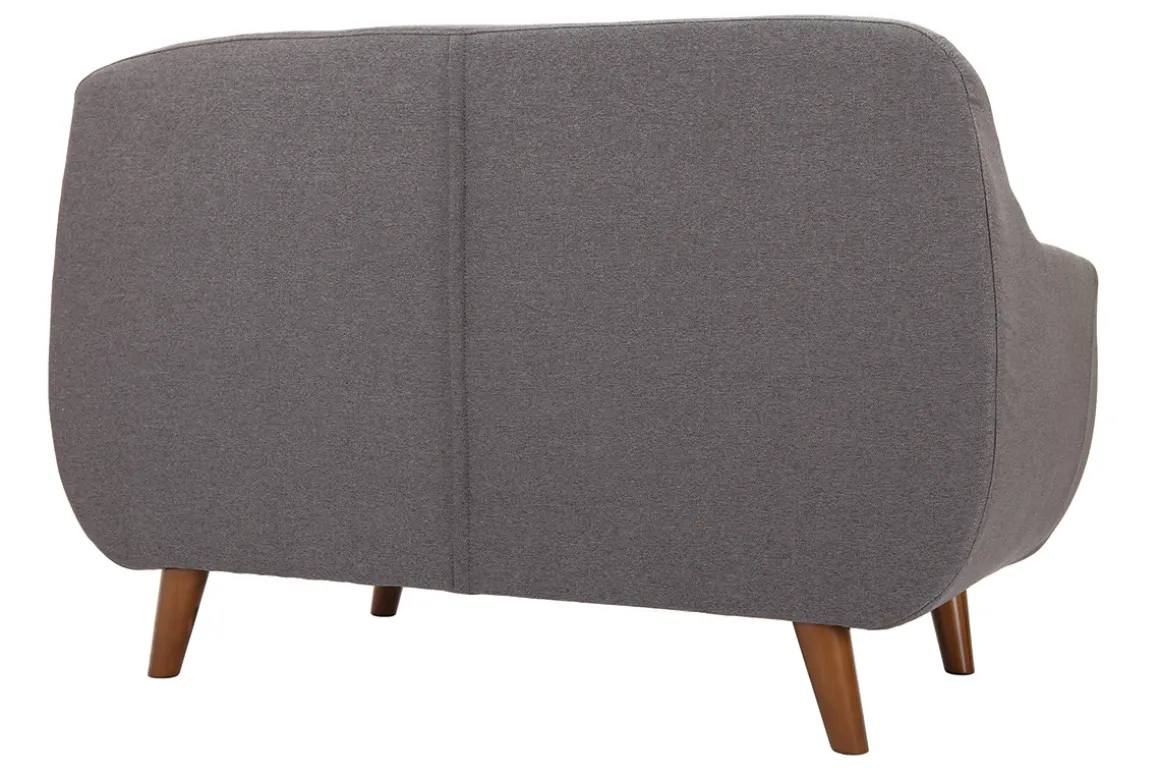 Miliboo Canapé Design|Voir Tous Les Canapés-Canapé déhoussable 2 places en tissu gris anthracite et bois foncé YNOK