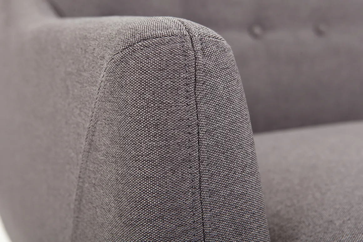 Miliboo Canapé Design|Voir Tous Les Canapés-Canapé déhoussable 2 places en tissu gris anthracite et bois foncé YNOK