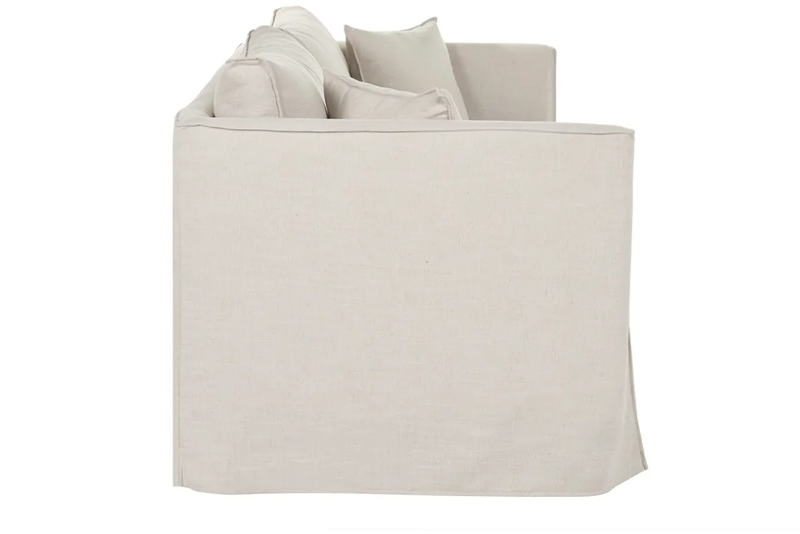 Miliboo Canapé Design|Voir Tous Les Canapés-Canapé déhoussable 4-5 places en tissu beige ADELE