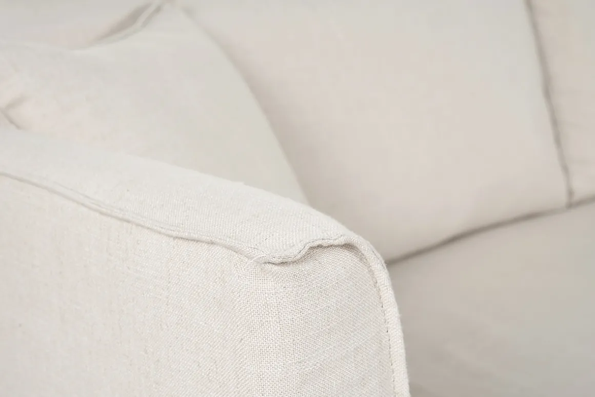 Miliboo Canapé Design|Voir Tous Les Canapés-Canapé déhoussable 4-5 places en tissu beige ADELE