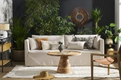 Miliboo Canapé Design|Voir Tous Les Canapés-Canapé déhoussable 4-5 places en tissu beige ADELE