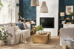 Miliboo Canapé Design|Voir Tous Les Canapés-Canapé déhoussable 4-5 places en tissu beige ADELE