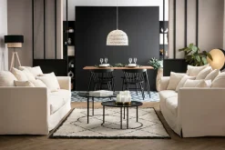 Miliboo Canapé Design|Voir Tous Les Canapés-Canapé déhoussable 3 places en tissu écru FEVER