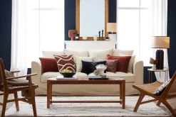 Miliboo Canapé Design|Voir Tous Les Canapés-Canapé déhoussable 3 places en tissu écru FEVER