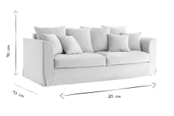 Miliboo Canapé Design|Voir Tous Les Canapés-Canapé déhoussable 3 places en tissu écru FEVER