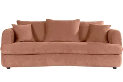 Miliboo Canapé Design|Voir Tous Les Canapés-Canapé déhoussable 3-4 places design haricot en tissu effet velours terracotta SACHA