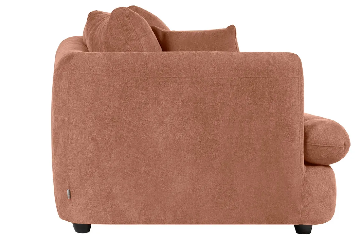 Miliboo Canapé Design|Voir Tous Les Canapés-Canapé déhoussable 3-4 places design haricot en tissu effet velours terracotta SACHA