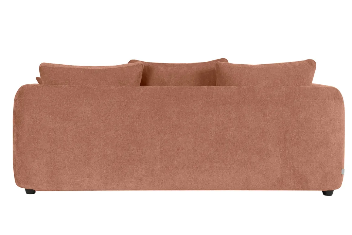 Miliboo Canapé Design|Voir Tous Les Canapés-Canapé déhoussable 3-4 places design haricot en tissu effet velours terracotta SACHA