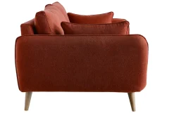 Miliboo Voir Tous Les Canapés-Canapé scandinave 3 places en tissu brique et bois clair CREEP