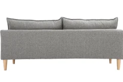 Miliboo Canapé Design|Voir Tous Les Canapés-Canapé scandinave 3 places en tissu gris et bois clair KATE