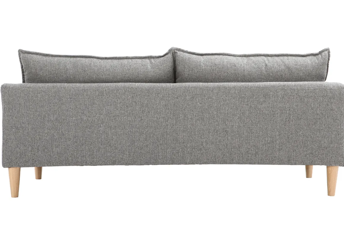 Miliboo Canapé Design|Voir Tous Les Canapés-Canapé scandinave 3 places en tissu gris et bois clair KATE