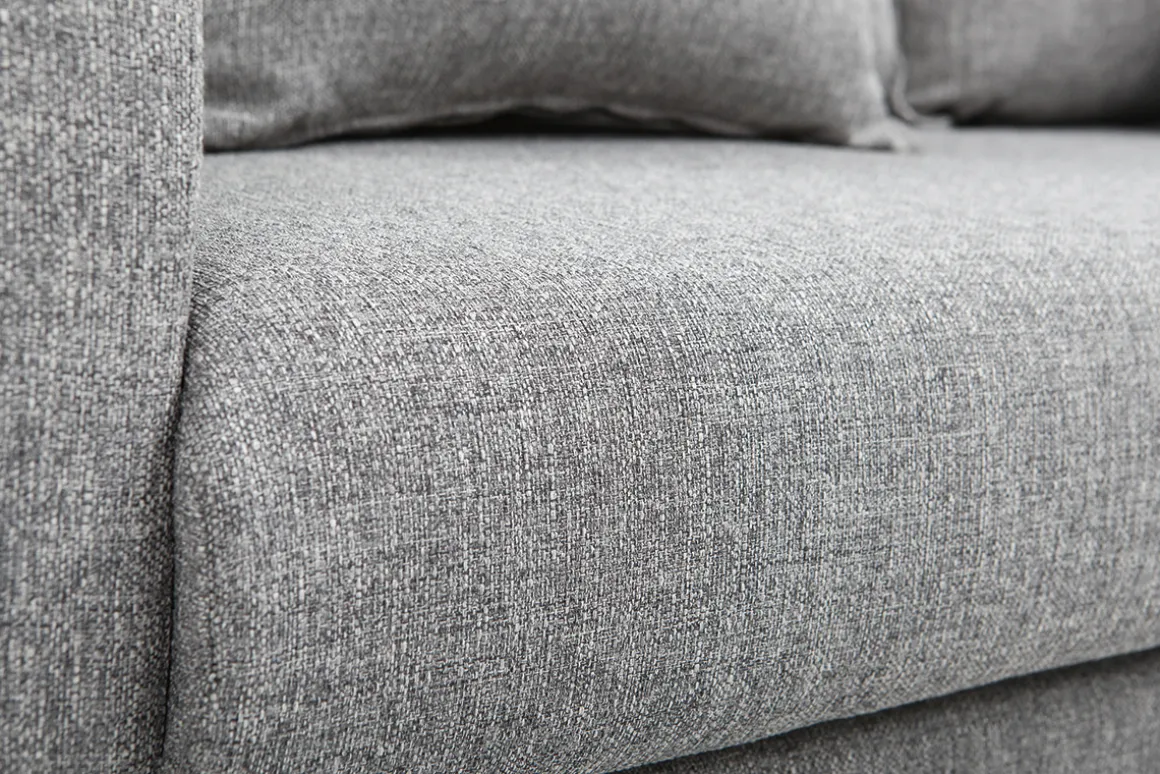 Miliboo Canapé Design|Voir Tous Les Canapés-Canapé scandinave 3 places en tissu gris et bois clair KATE