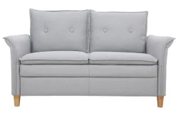 Miliboo Canapé Design|Voir Tous Les Canapés-Canapé scandinave 2 places en tissu gris clair et bois clair CLIFF