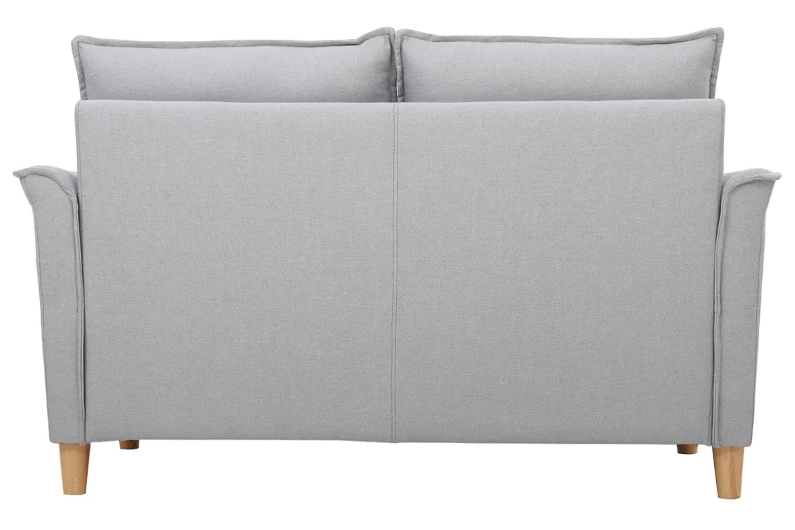 Miliboo Canapé Design|Voir Tous Les Canapés-Canapé scandinave 2 places en tissu gris clair et bois clair CLIFF