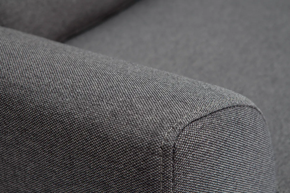 Miliboo Canapé Design|Voir Tous Les Canapés-Canapé scandinave 3 places en tissu gris foncé et bois clair EKTOR