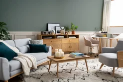 Miliboo Canapé Design|Voir Tous Les Canapés-Canapé scandinave 3 places en tissu gris foncé et bois clair EKTOR