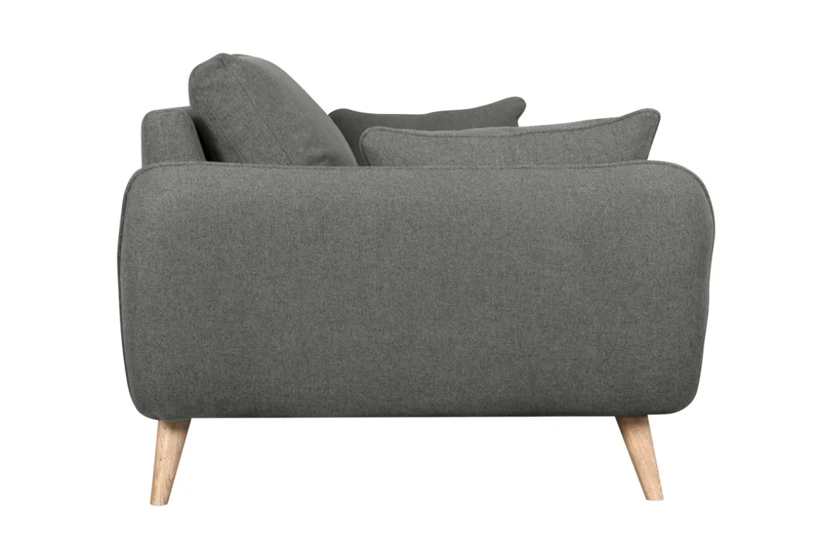 Miliboo Canapé Design|Voir Tous Les Canapés-Canapé scandinave 3 places en tissu gris anthracite et bois clair CREEP