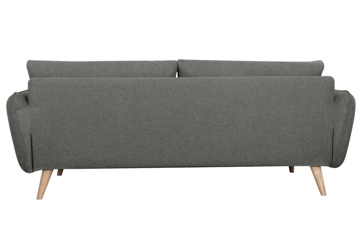 Miliboo Canapé Design|Voir Tous Les Canapés-Canapé scandinave 3 places en tissu gris anthracite et bois clair CREEP