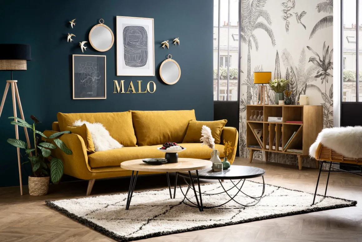 Miliboo Canapé Design|Voir Tous Les Canapés-Canapé scandinave 3 places en tissu gris anthracite et bois clair CREEP