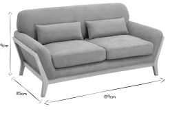 Miliboo Canapé Design|Voir Tous Les Canapés-Canapé scandinave 2 places en tissu effet velours jaune moutarde et bois clair YOKO