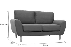 Miliboo Canapé Design|Voir Tous Les Canapés-Canapé scandinave 2 places en tissu bleu canard et bois clair ALICE