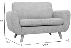 Miliboo Canapé Design|Voir Tous Les Canapés-Canapé scandinave 2 places en tissu bleu canard et bois clair PURE