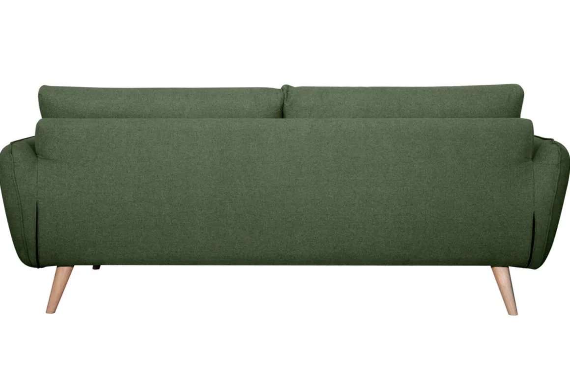 Miliboo Canapé Design|Voir Tous Les Canapés-Canapé scandinave 3 places en tissu kaki et bois clair CREEP