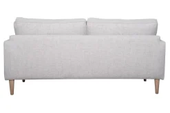 Miliboo Canapé Design|Voir Tous Les Canapés-Canapé scandinave 3 places en tissu gris clair et bois clair PAPEL