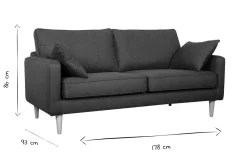 Miliboo Canapé Design|Voir Tous Les Canapés-Canapé scandinave 3 places en tissu gris clair et bois clair PAPEL