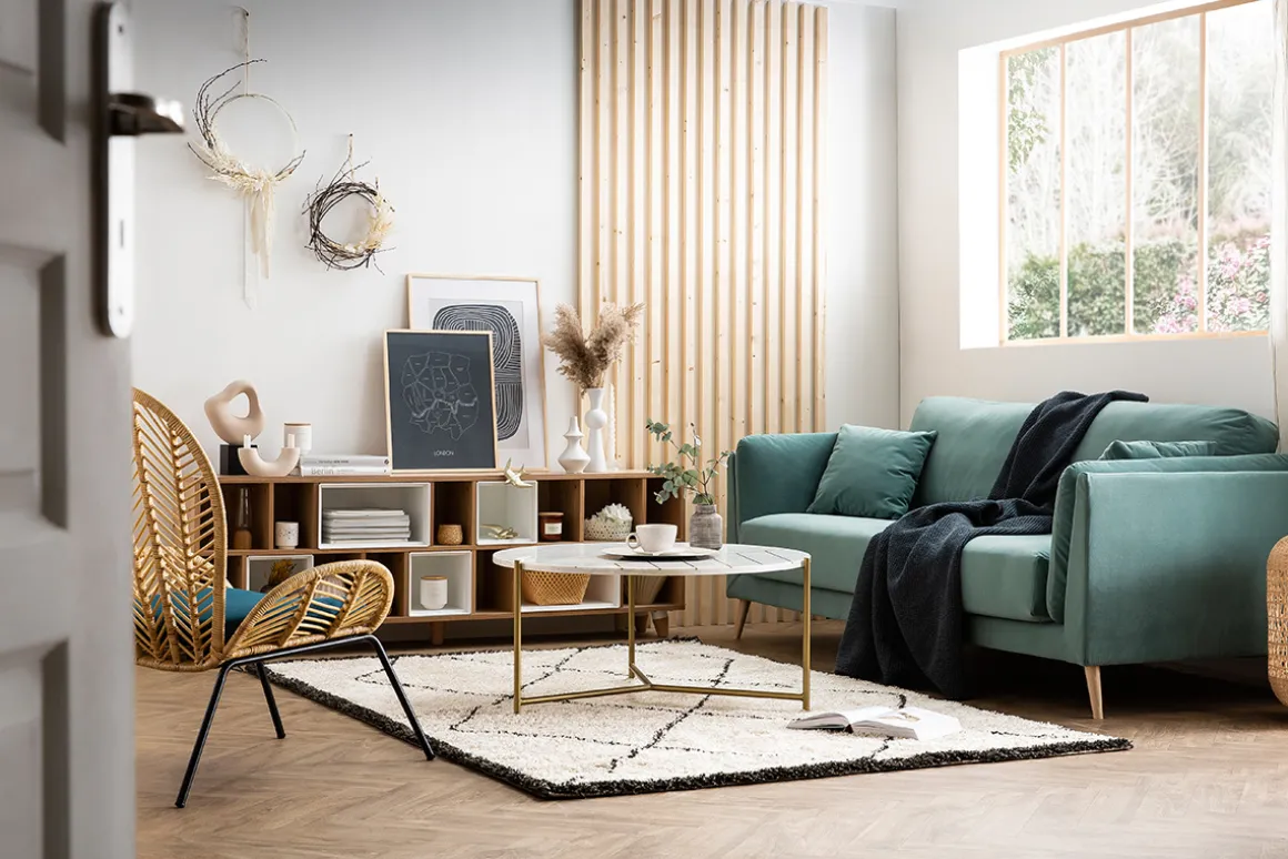 Miliboo Canapé Design|Voir Tous Les Canapés-Canapé scandinave 3 places en tissu gris clair et bois clair VOGUE