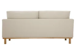 Miliboo Canapé Design|Voir Tous Les Canapés-Canapé scandinave 3 places en tissu beige et bois clair HOBART