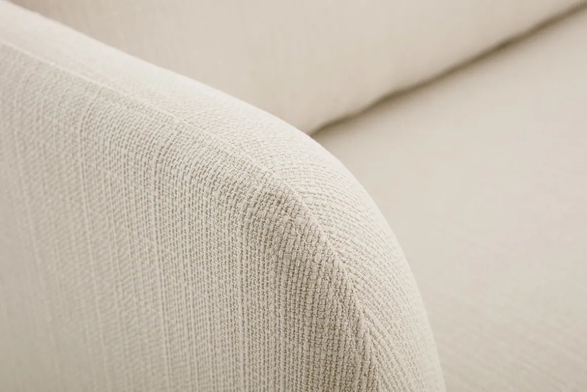 Miliboo Canapé Design|Voir Tous Les Canapés-Canapé scandinave 3 places en tissu beige et bois clair HOBART