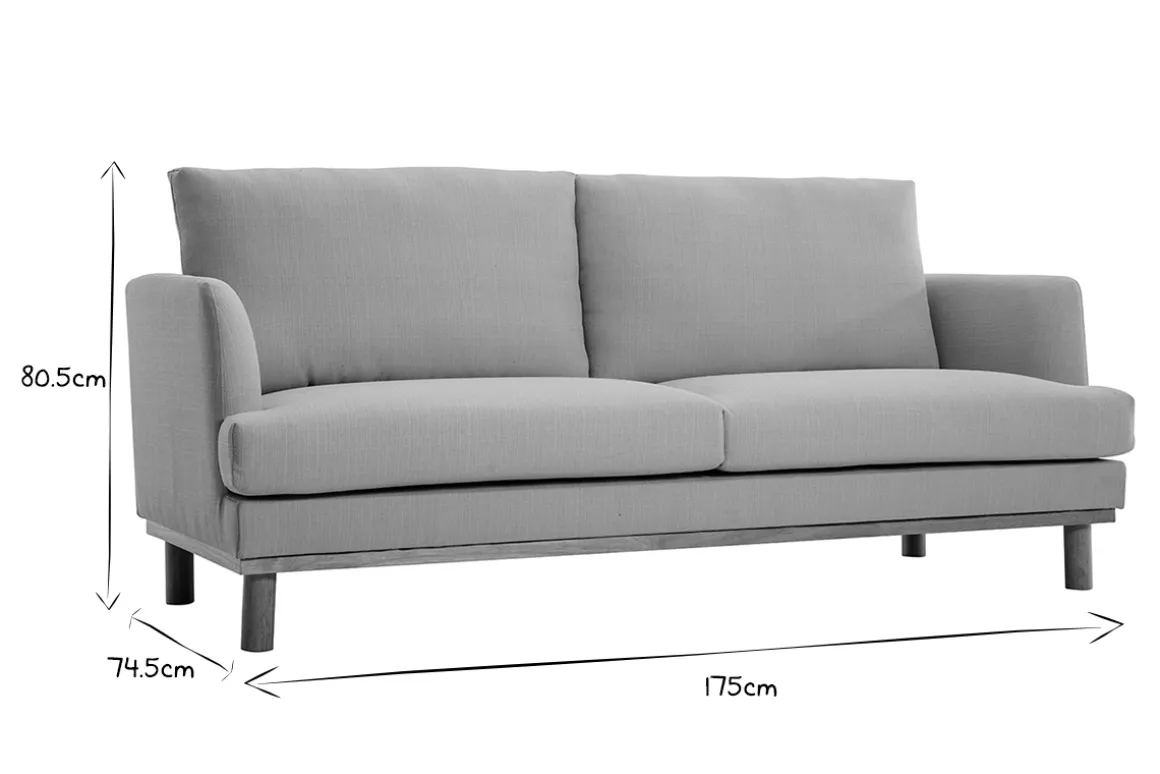Miliboo Canapé Design|Voir Tous Les Canapés-Canapé scandinave 3 places en tissu beige et bois clair HOBART